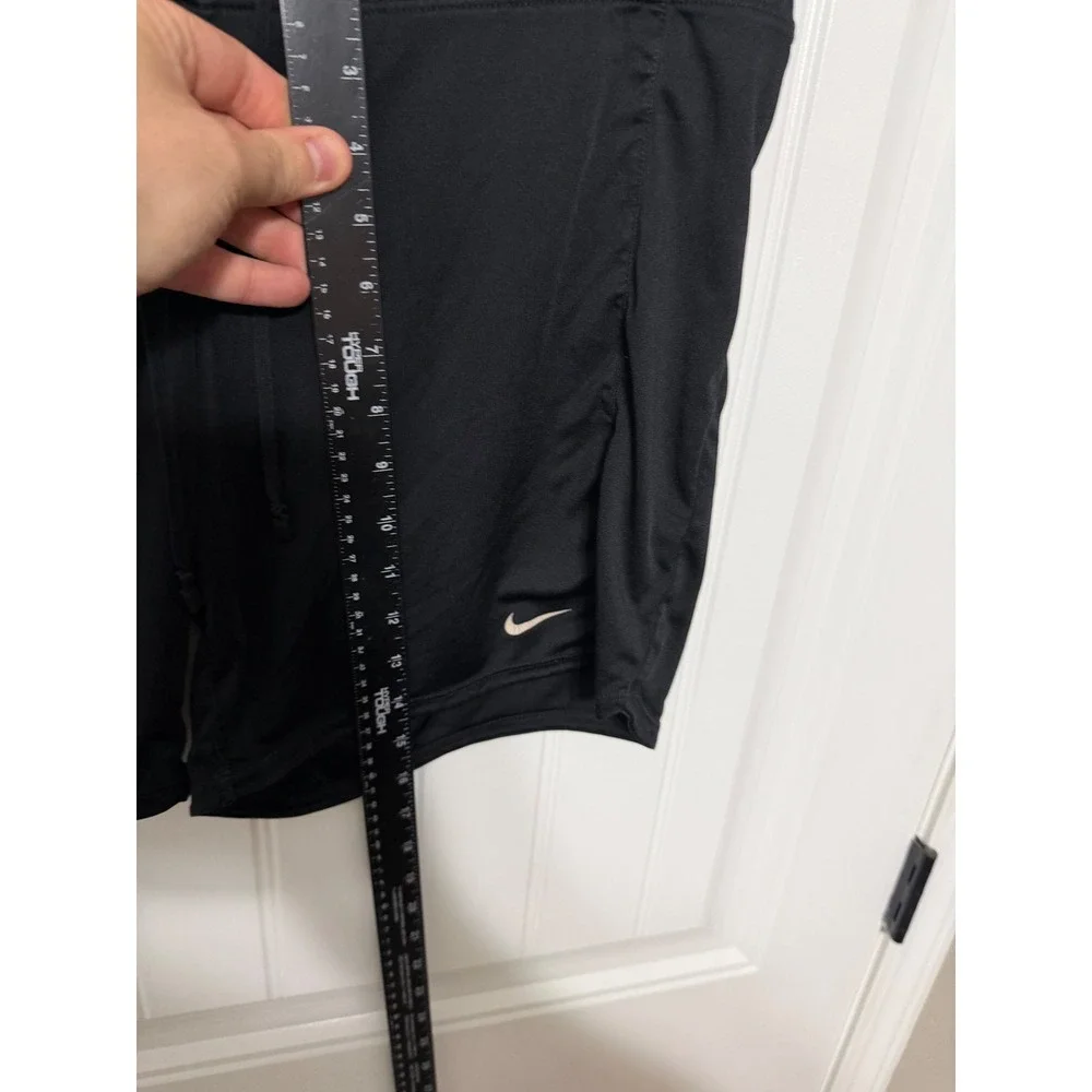 Nike‎ Athletic Shorts Womens Large Black Drawstring Waist Swoosh Logo 5822